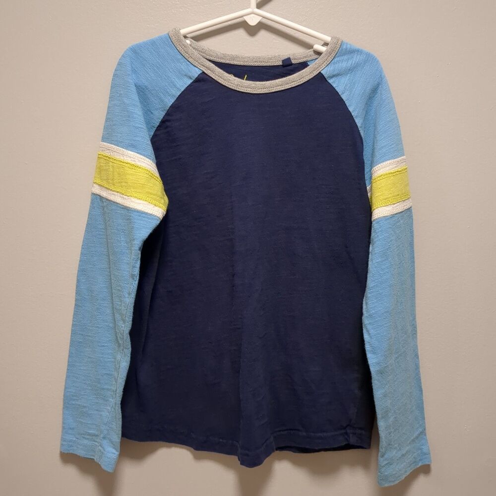 Boden Long Sleeve Cotton Blue Yellow Colorblock Shirt - Boys Size 8-9Y